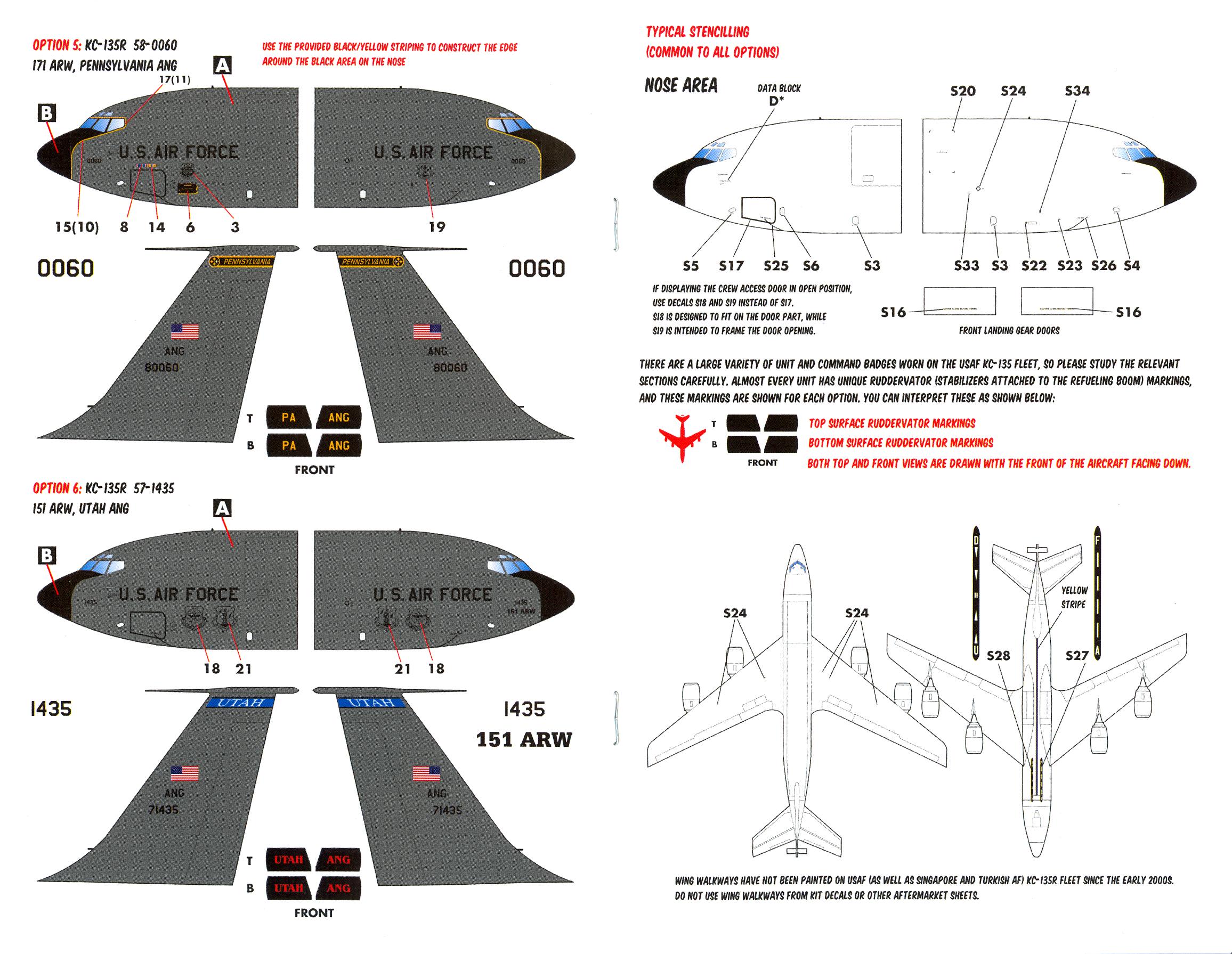 Caracal Decals 1/72 BOEING KC135R STRATOTANKER U.S. Air Force Part 2